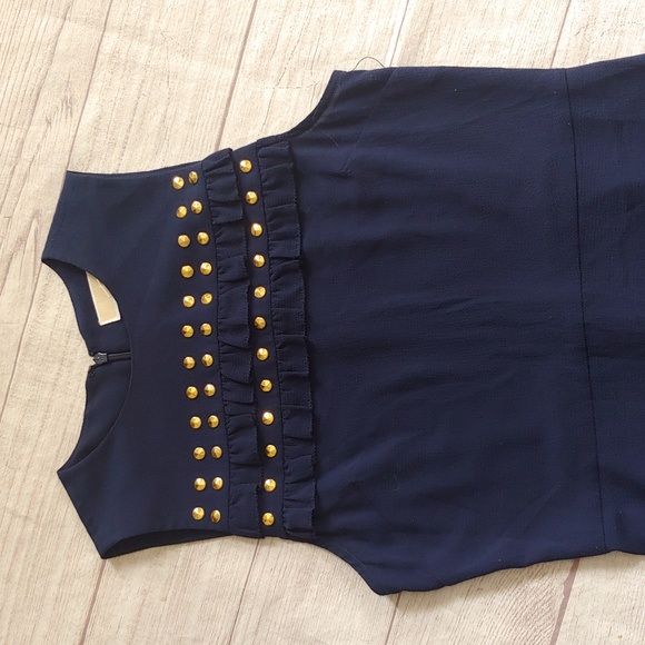 MICHAEL MICHAEL KORS SHIFT DRESS WITH STUDS AND RUFFLES - Picture 2 of 9